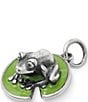 Color:Sterling Green - Image 2 - Enamel Frog on Lily Pad Charm