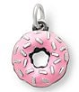 Color:Sterling Pink - Image 1 - Enamel Frosted Donut Charm