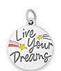 Color:Sterling Silver - Image 1 - Enamel #double;Live Your Dreams#double; Charm