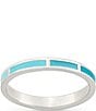 Color:Sterling Silver - Image 1 - Enamel Mosaic Stacker Band Ring