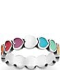 James Avery Enamel Multi-Colored Connected Hearts Ring, Color:Sterling Multi - Image 2