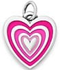 Color:Sterling Pink - Image 1 - Enamel Radiant Heart Charm