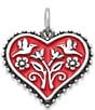 Color:Sterling Red - Image 1 - Enamel Red Hearts in Bloom Charm