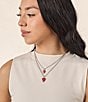 James Avery Enamel Small Heart Charm, Color:Dark Pink - Image 2