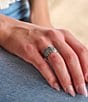 James Avery Enamel Scalloped Stacked Ring, Color:Sterling Silver/Blue - Image 2