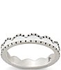 James Avery Enamel Scalloped Stacker Ring, Color:Sterling Silver/White - Image 1