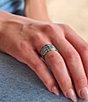 James Avery Enamel Scalloped Stacker Ring, Color:Sterling Silver/Teal - Image 2