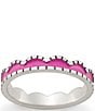 James Avery Enamel Scalloped Stacker Ring, Color:Sterling Silver/Pink - Image 1