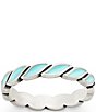 James Avery Enamel Twist Stacker Ring, Color:Sterling Silver/Teal - Image 1