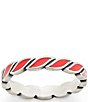 James Avery Enamel Twist Stacker Ring, Color:Sterling Silver/Coral - Image 1