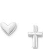 Color:Sterling Silver - Image 1 - Faith and Love Post Earrings
