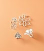 Color:Sterling Silver - Image 4 - Floral Hoop Earrings