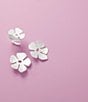 Color:Sterling Silver - Image 4 - Floral Silhouette Stud Earrings