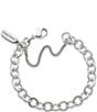 Color:Sterling Silver - Image 1 - Forged Sterling Silver Link Charm Bracelet