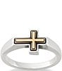 James Avery Framed Horizon Cross Band Ring, Sterling Silver/Bronze - Image 1