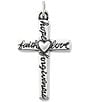 James Avery From The Heart Cross Charm, Color:Sterling Silver - Image 1