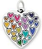 James Avery Full of Love Enamel Heart Charm, Color:Sterling Silver - Image 1