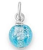 Color:Blue - Image 1 - Glitter Mini Art Glass Bead Charm