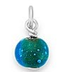 Color:Sea Green - Image 1 - Glitter Mini Art Glass Bead Charm