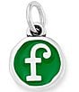 Color:F - Image 1 - Green Enamel Initial Charm