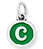 Color:C - Image 1 - Green Enamel Initial Charm