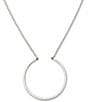 Color:Sterling Silver - Image 2 - Hammered Circle Changeable Charm Holder Necklace