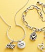 Color:Sterling Silver - Image 5 - Hammered Circle Changeable Charm Holder Necklace