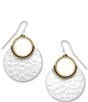 Color:Sterling Bronze - Image 1 - Hammered Eclipse Drop Earrings