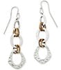 James Avery Hammered Linked Orbital Earrings, Color:Sterling Silver/Bronze - Image 1