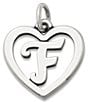 James Avery Heart Initial Charm, Color:F - Image 1