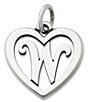 James Avery Heart Initial Charm, Color:W - Image 1
