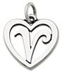 James Avery Heart Initial Charm, Color:V - Image 1