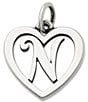 James Avery Heart Initial Charm, Color:N - Image 1