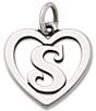 James Avery Heart Initial Charm, Color:S - Image 1