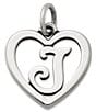 James Avery Heart Initial Charm, Color:J - Image 1