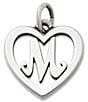James Avery Heart Initial Charm, Color:M - Image 1