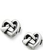 Color:Sterling Silver - Image 1 - Heart Knot Stud Sterling Silver Earrings