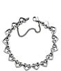 Color:Silver - Image 1 - Heart Link Charm Bracelet
