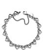 Color:Silver - Image 2 - Heart Link Charm Bracelet