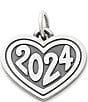 Color:Sterling Silver - Image 1 - Heart with 2024 Charm