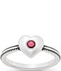 James Avery Keepsake Heart Birthstone Ring, Color:Sterling Ruby - Image 1