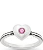 James Avery Keepsake Heart Birthstone Ring, Color:Sterling Pink Sapphire - Image 1