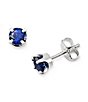 Color:Sterling Blue Sapphire - Image 2 - Lab-Created Blue Sapphire Gemstone September Birthstone Ear Posts