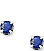 Color:Sterling Blue Sapphire - Image 1 - Lab-Created Blue Sapphire Gemstone September Birthstone Ear Posts