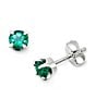Color:Sterling Emerald - Image 2 - Lab-Created Emerald Gemstone May Birthstone Ear Posts