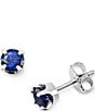 James Avery Lab-Created Birthstone Ear Posts, Color:Sterling/Blue Sapphire - Image 2