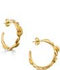 James Avery Long Stemmed Rose 14K Gold Hoop Earrings - Image 1