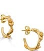 James Avery Long Stemmed Rose 14K Gold Hoop Earrings - Image 2