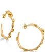 James Avery Long Stemmed Rose 14K Gold Hoop Earrings - Image 3