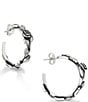 James Avery Long Stemmed Rose Sterling Silver Hoop Earrings - Image 1